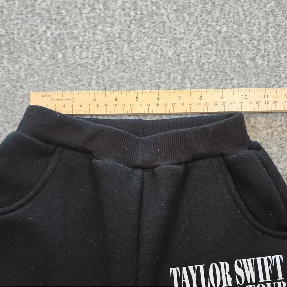 Taylor Swift The Eras Tour Hoodie & Sweatpants Set Kids M Black Fleece Tracksuit